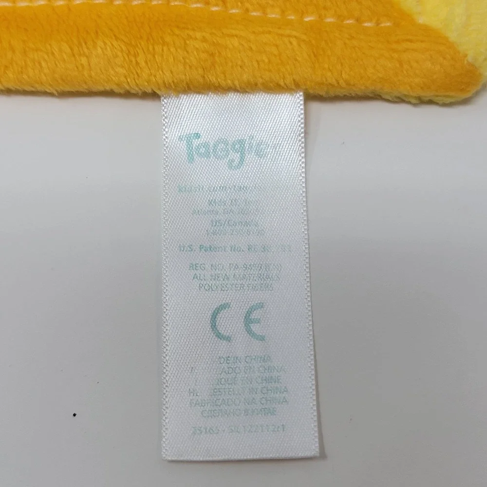 Taggies Monkey Lovey Yellow Blue Colorful Plush Ribbons Sensory Security Blanket
